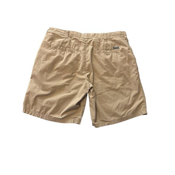 Columbia Men’s 100% Cotton Shorts Size 38 Flat Front Khaki 10” Inseam Outdoor - Picture 3 of 6